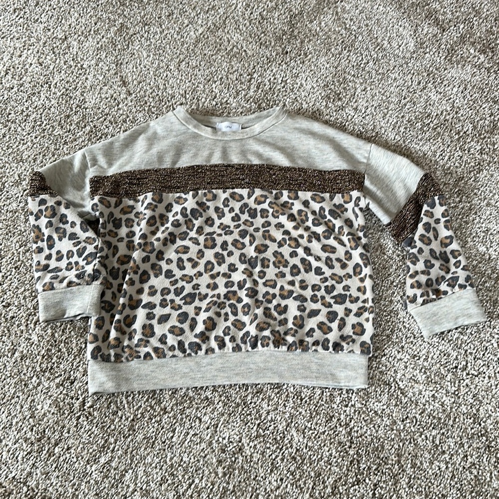 girls cheetah print pullover